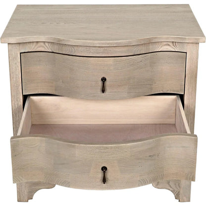 Noir Curved Front Wood Rectangle Side Table
