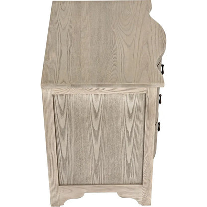 Noir Curved Front Wood Rectangle Side Table