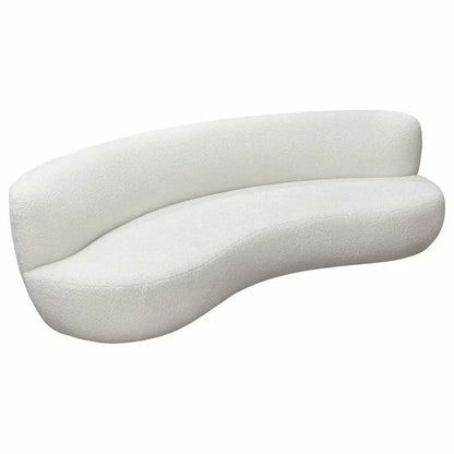 Curved Sofa in White Faux Fabric Sofas & Loveseats Sideboards and Things  By Diamond Sofa