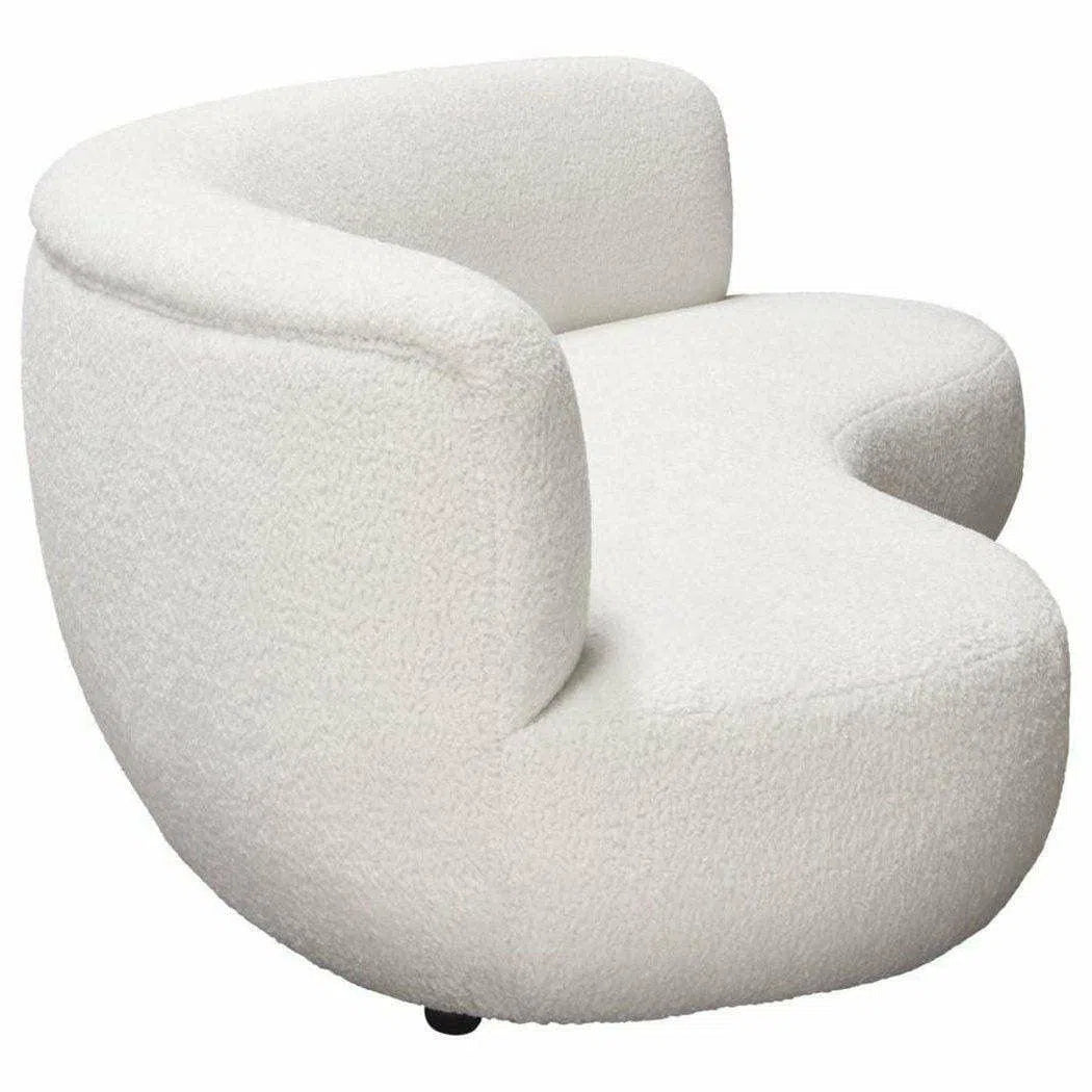 Curved Sofa in White Faux Fabric Sofas & Loveseats Sideboards and Things  By Diamond Sofa