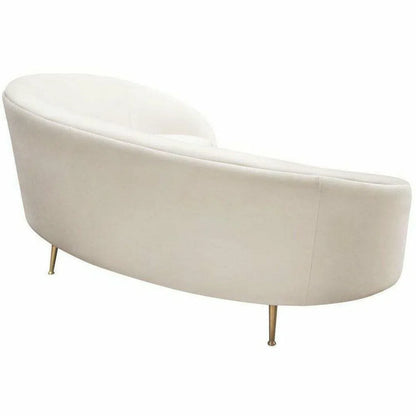 Curved Sofa with Contoured Back in Light Cream Velvet Sofas & Loveseats Sideboards and Things  By Diamond Sofa