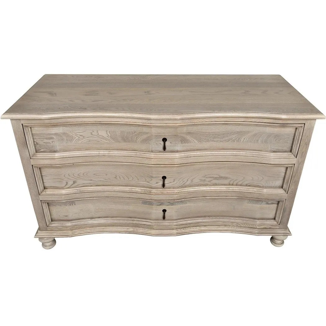Curved Wood Front 3 Drawer Chest