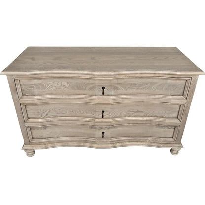 Curved Wood Front 3 Drawer Chest