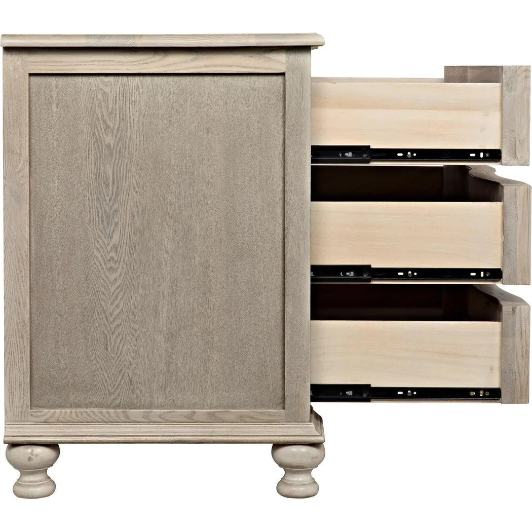 Curved Wood Front 3 Drawer Chest