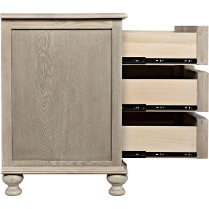 Curved Wood Front 3 Drawer Chest