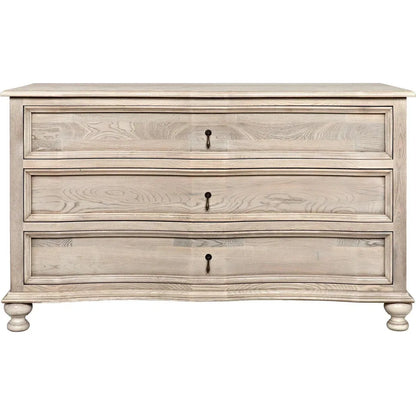Curved Wood Front 3 Drawer Chest