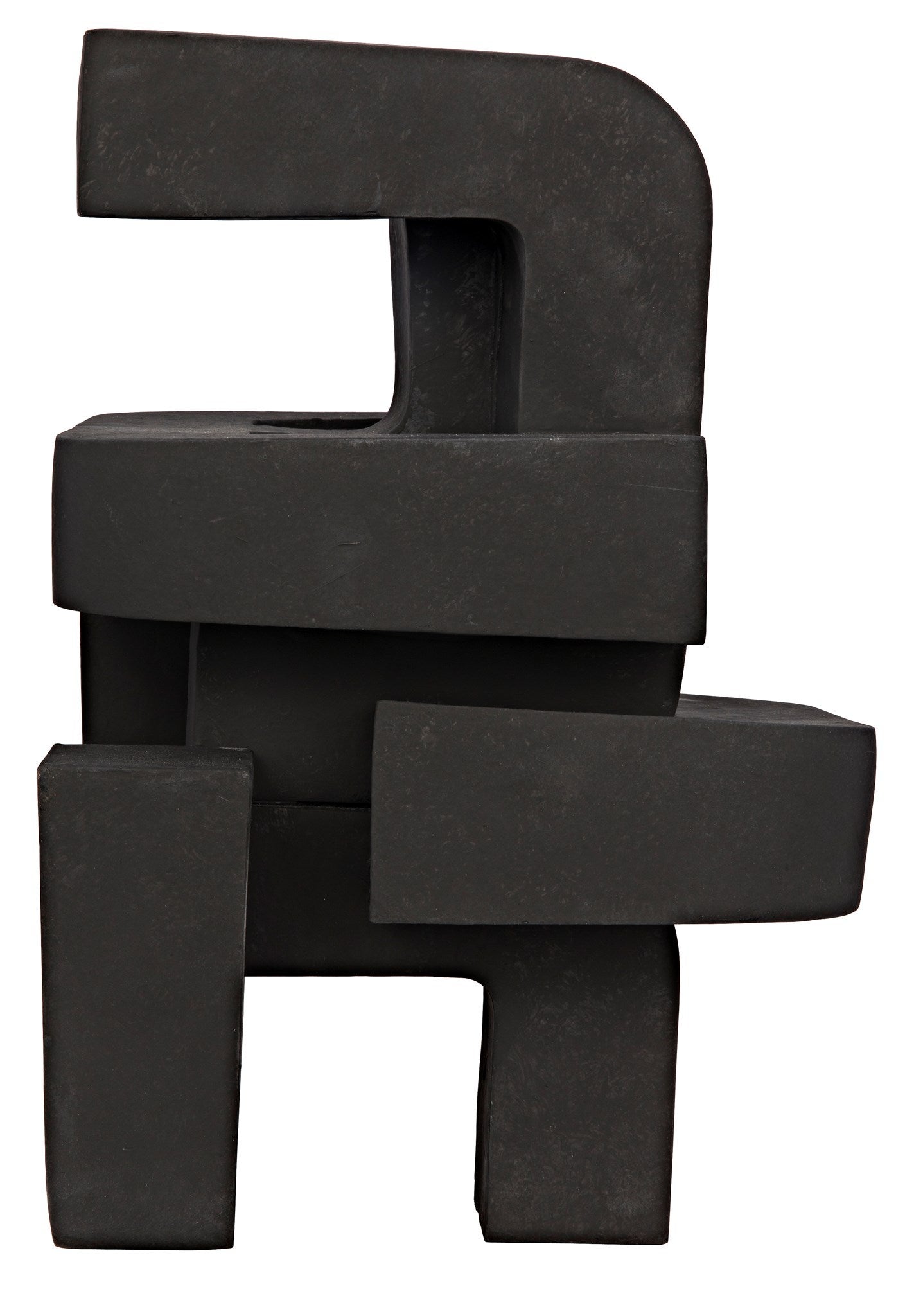 Curz Fiber Cement Black Sculpture-Statues & Sculptures-Noir-Sideboards and Things