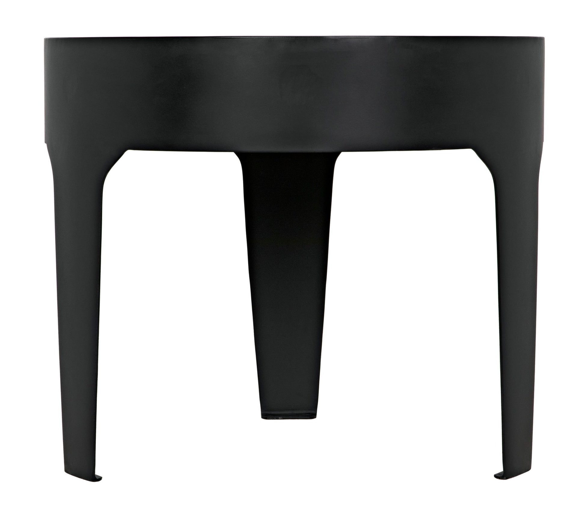 Cylinder Steel and Marble Large Round Side Table-Side Tables-Noir-Sideboards and Things