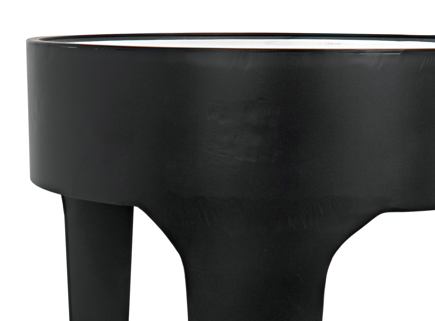 Cylinder Steel and Marble Small Round Side Table-Side Tables-Noir-Sideboards and Things