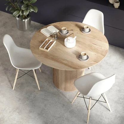 Cylinder Modern Designed Wooden Round Dining Table