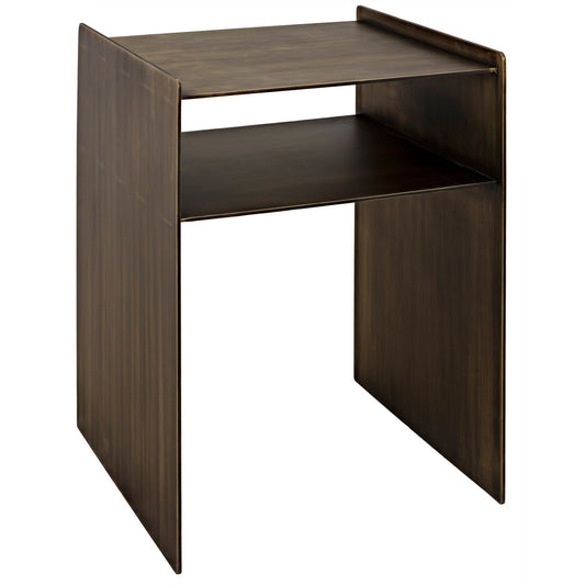 Cyrus Side Table, Aged Brass-Side Tables-Noir-Sideboards and Things