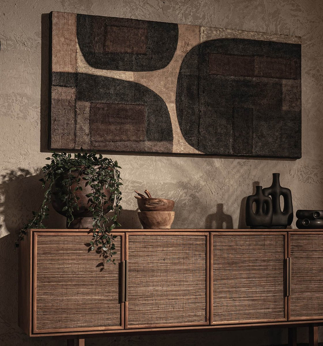 LH Home D-Bodhi Reclaimed Wood Frame Canvas Art