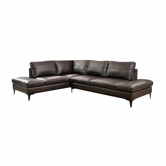 Chase Wood and Metal Brown Left Sectional