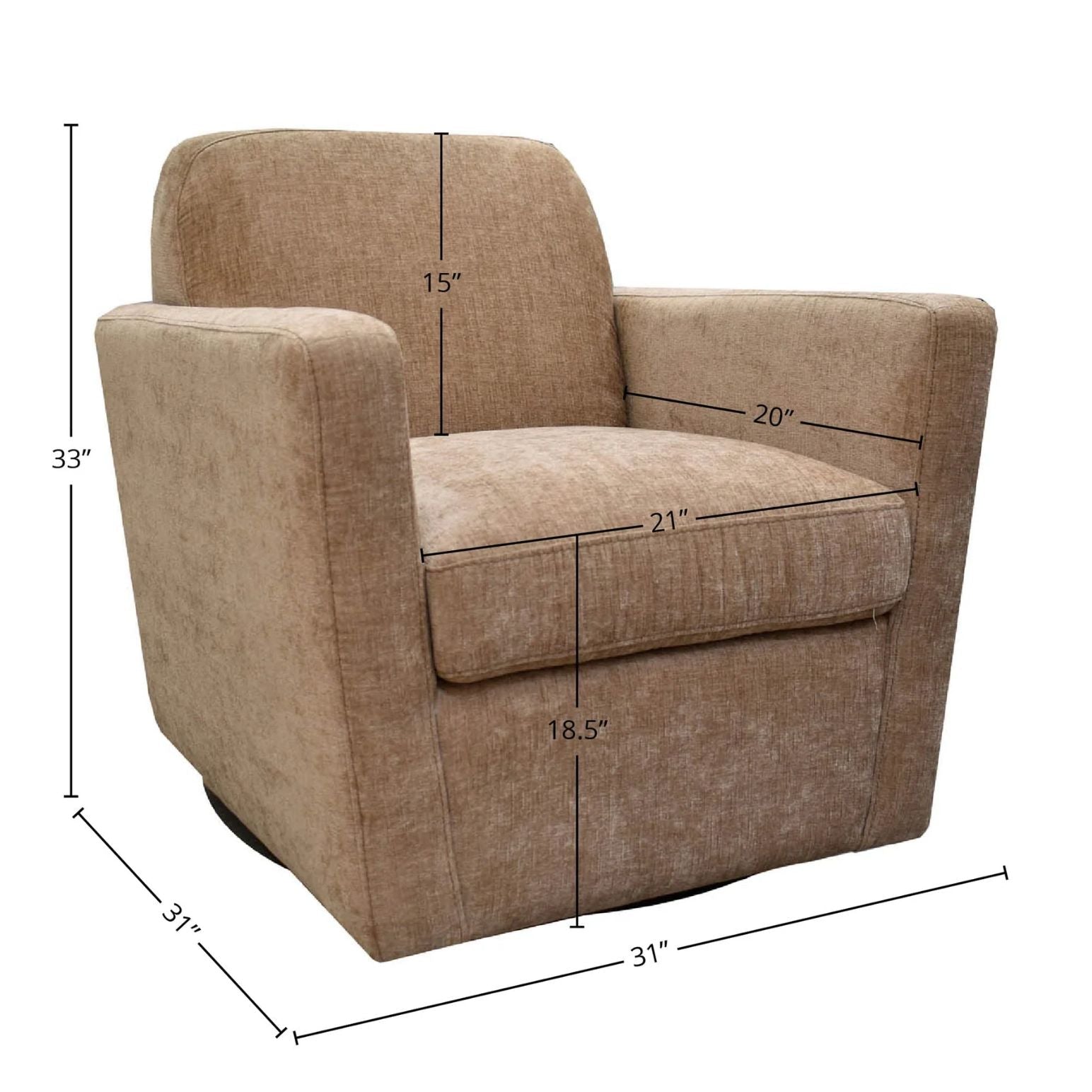 LH Home Cooper Leather Swivel Club Chair