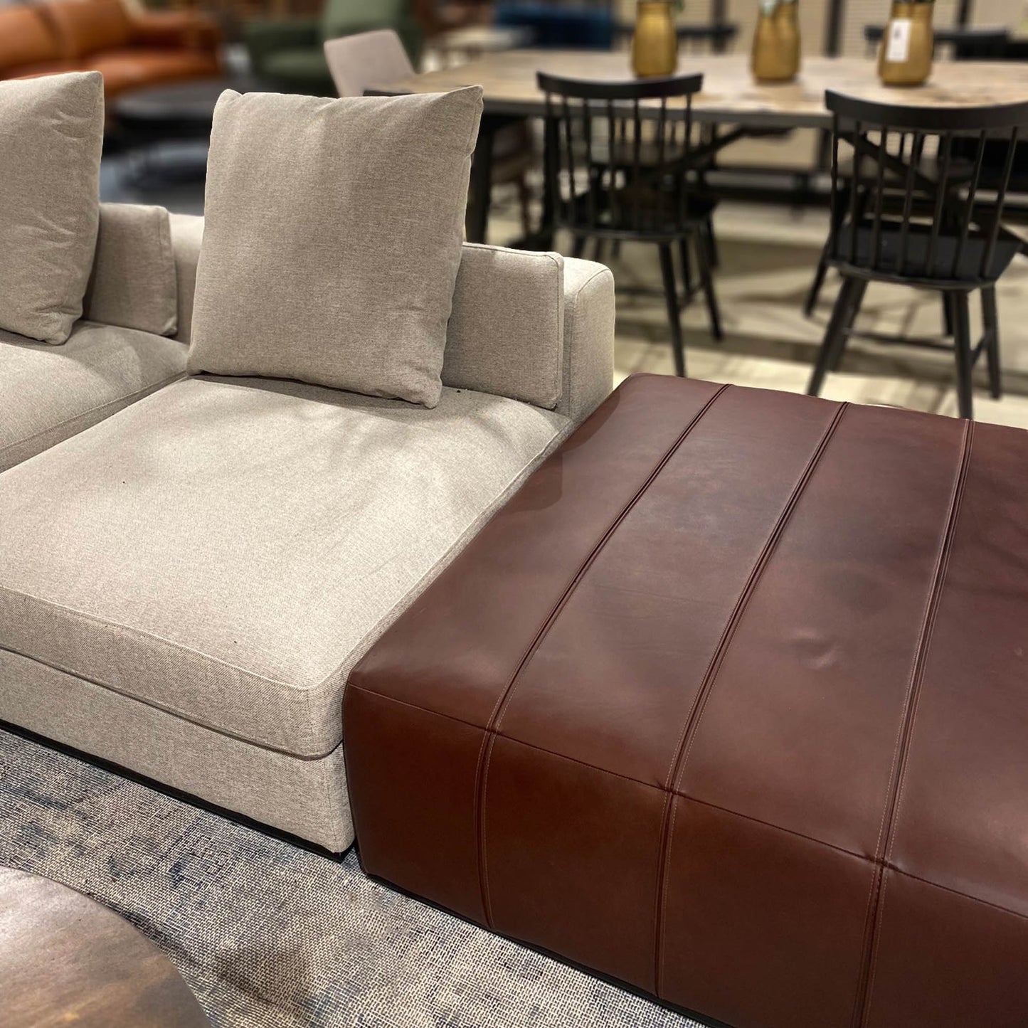 Sullivan Sectional Wood Brown Ottoman