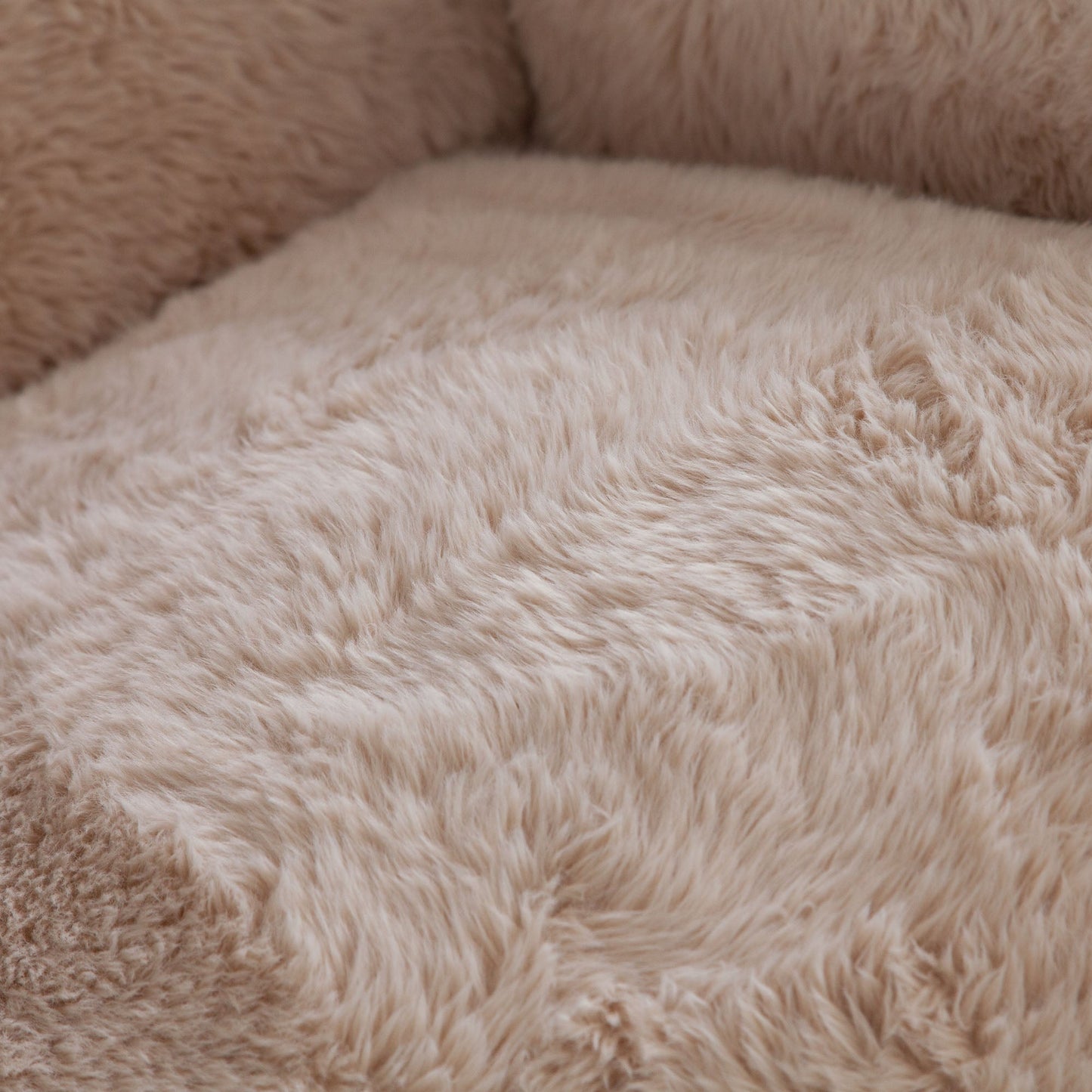 Dawson Yak Sand Natural Faux Fur Armless Accent Chair