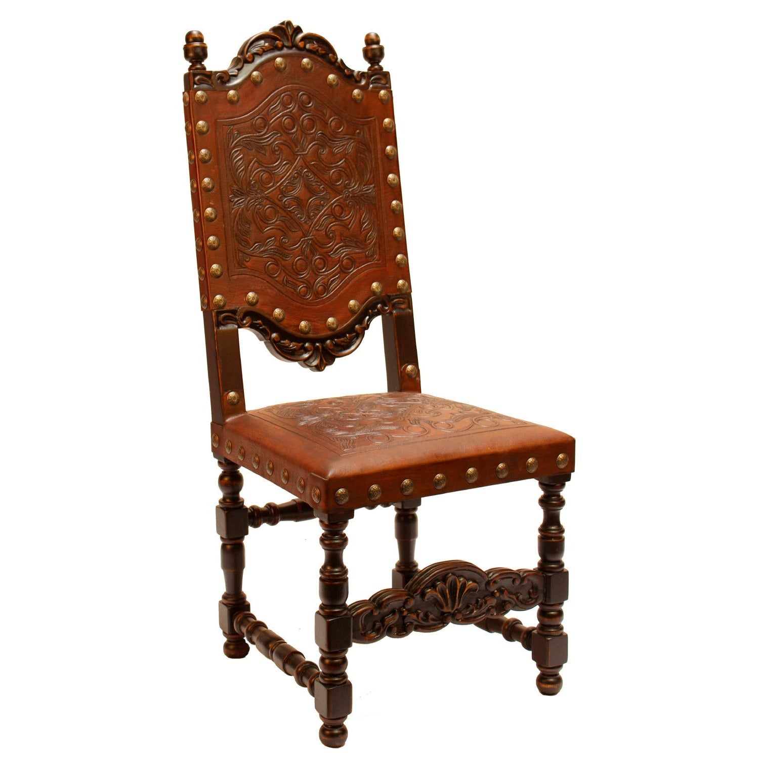 Peninsula Home Tooled Leather Dining Chair Del Rey