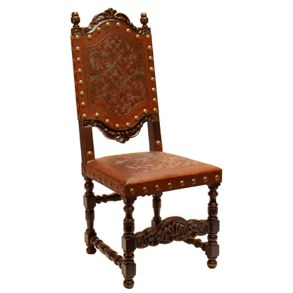 Peninsula Home Tooled Leather Dining Chair Del Rey
