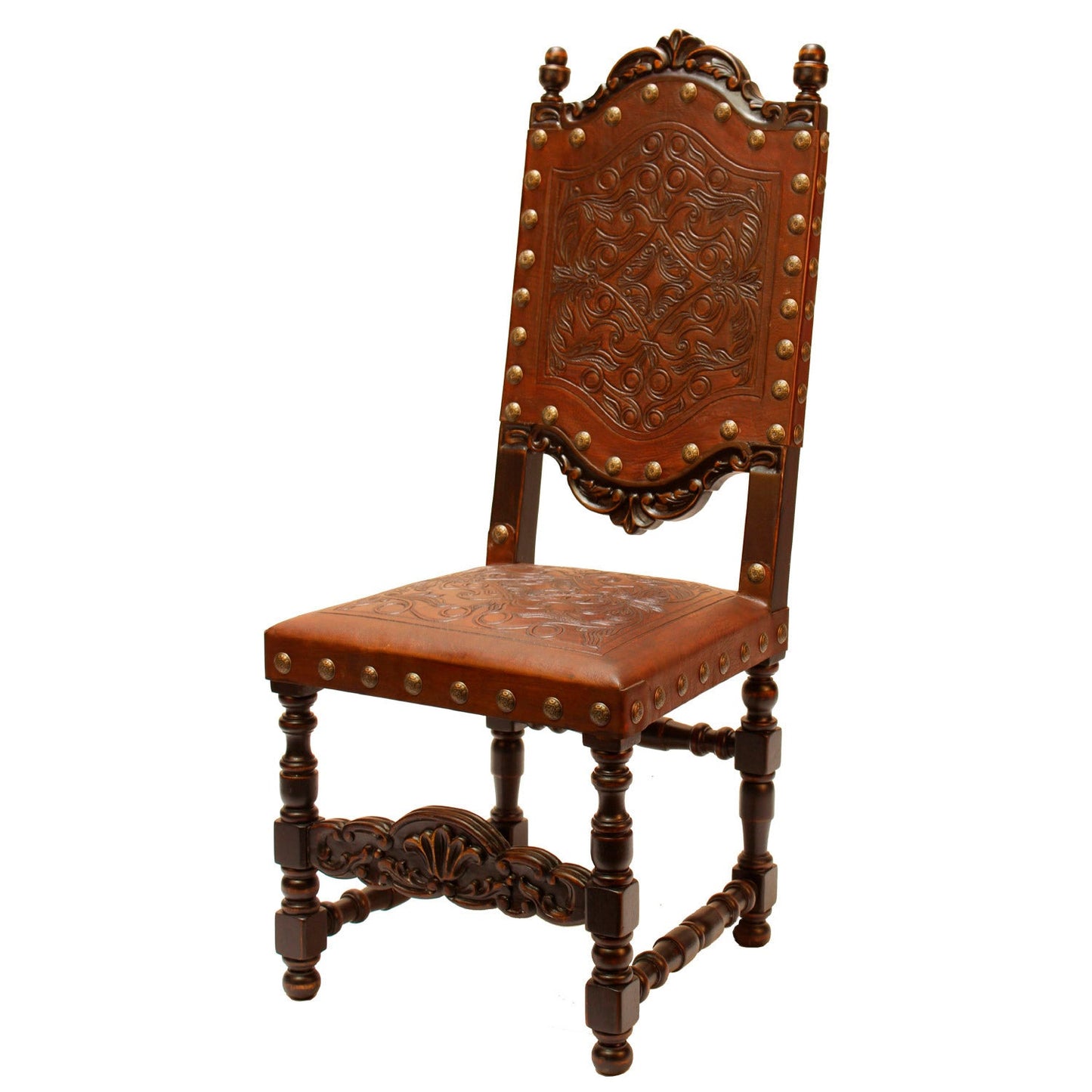 Peninsula Home Tooled Leather Dining Chair Del Rey