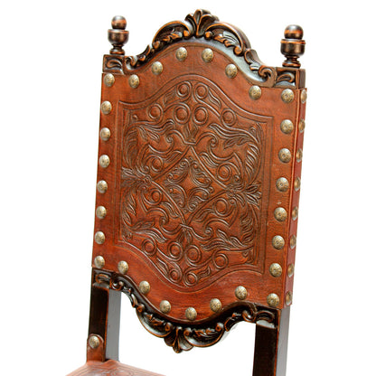 Peninsula Home Tooled Leather Dining Chair Del Rey