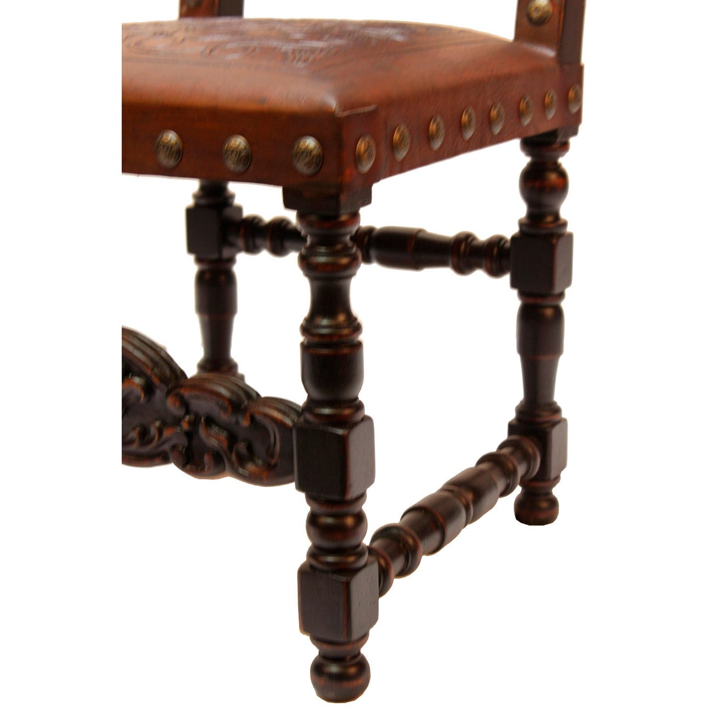Peninsula Home Tooled Leather Dining Chair Del Rey