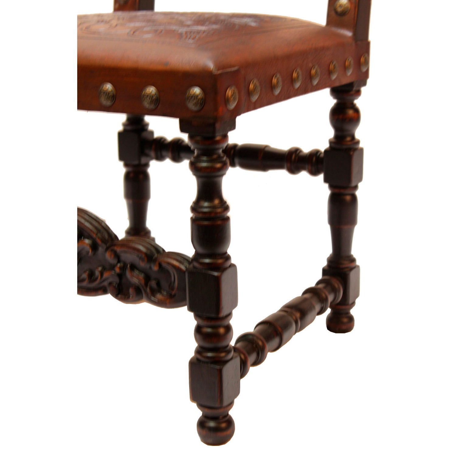 Peninsula Home Tooled Leather Dining Chair Del Rey