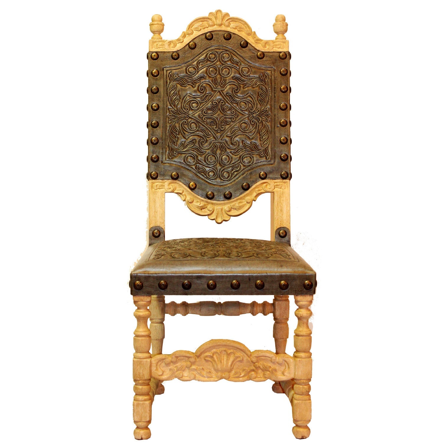 Peninsula Home Tooled Leather Dining Chair Del Rey