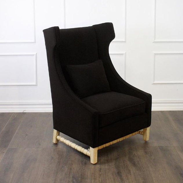 Peninsula Home Beverly Black Fabric Occasional Chair