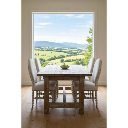 Peninsula Home Lardos Cream Fabric Armless Dining Chair