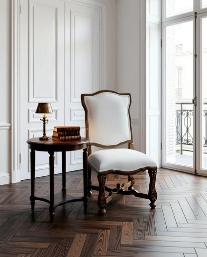 Peninsula Home Victoria White Fabric Armless Dining Chair