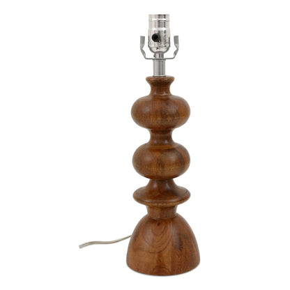 Gwen Mango Wood and Textured Cotton Brown Table Lamp