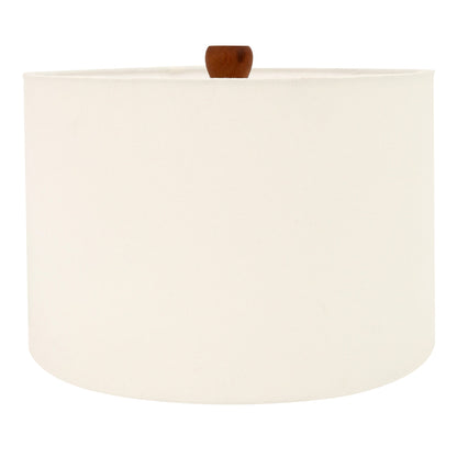 Evie Mango Wood and Textured Cotton Brown Table Lamp