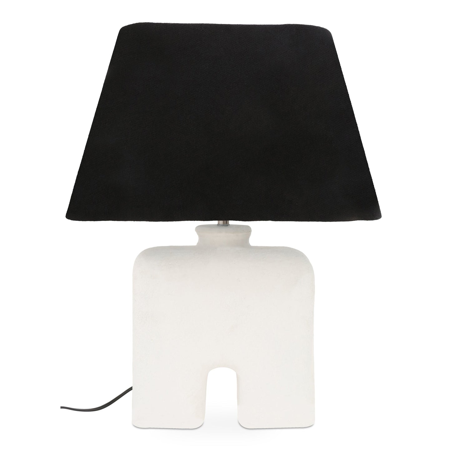 Yara Mango Wood and Textured Cotton White Table Lamp