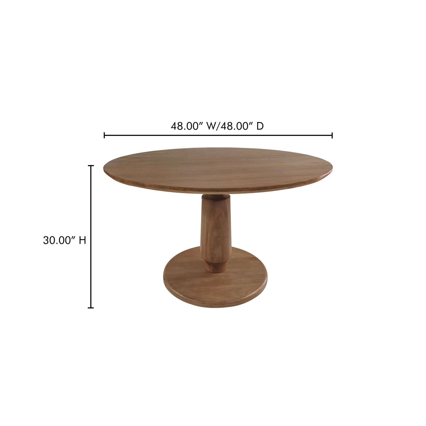 Clark Brown Wood Round Dining Table