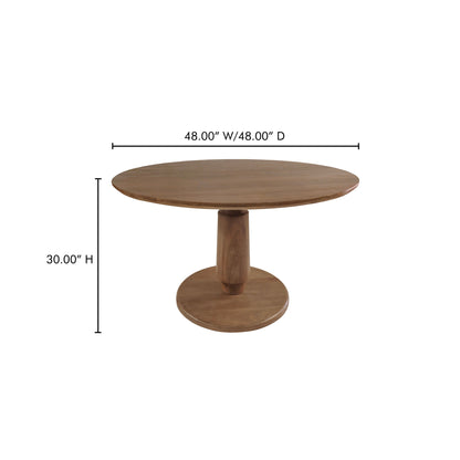 Clark Brown Wood Round Dining Table