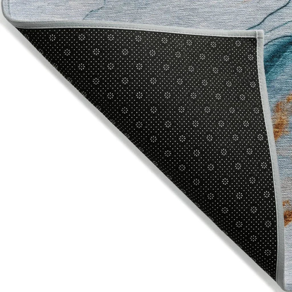 LOOMLAN Rugs Daeanor Blue Washable Indoor-Outdoor Rug