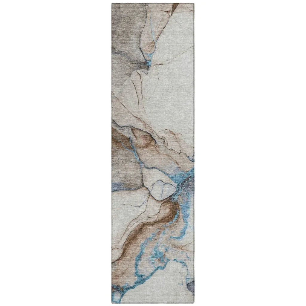 LOOMLAN Rugs Daeanor Brown Washable Indoor-Outdoor Rug