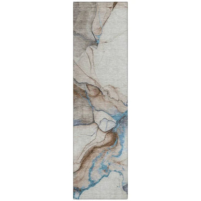LOOMLAN Rugs Daeanor Brown Washable Indoor-Outdoor Rug