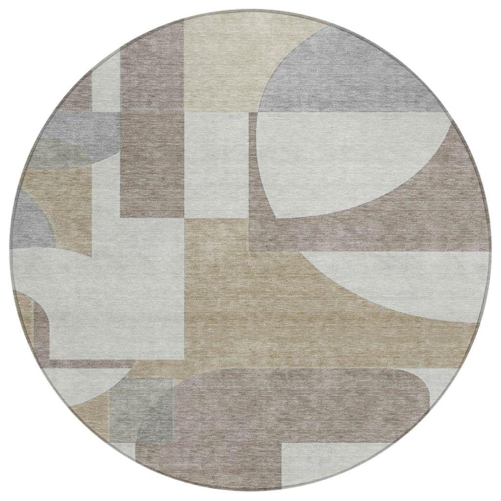 LOOMLAN Rugs Daeel Brown Washable Indoor-Outdoor Rug