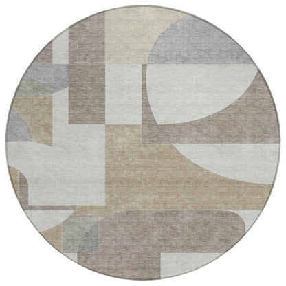 LOOMLAN Rugs Daeel Brown Washable Indoor-Outdoor Rug