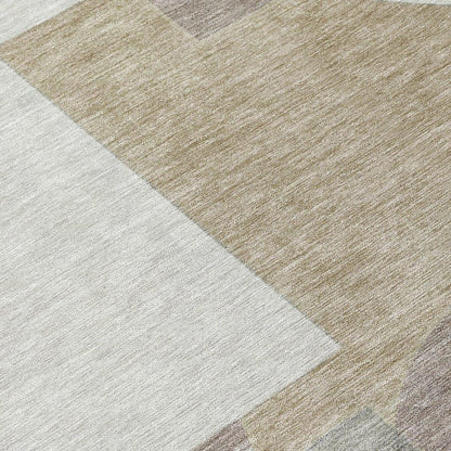 LOOMLAN Rugs Daeel Brown Washable Indoor-Outdoor Rug