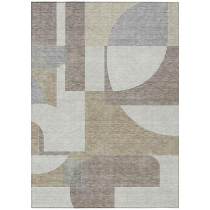 LOOMLAN Rugs Daeel Brown Washable Indoor-Outdoor Rug