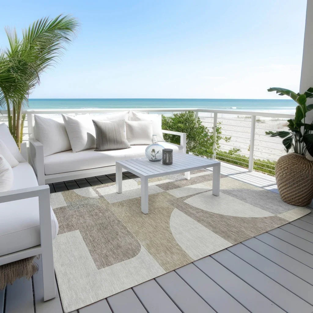 LOOMLAN Rugs Daeel Brown Washable Indoor-Outdoor Rug