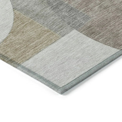 LOOMLAN Rugs Daeel Brown Washable Indoor-Outdoor Rug