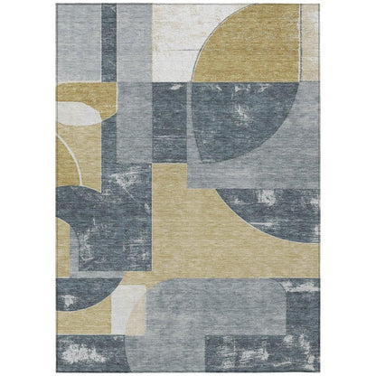 LOOMLAN Rugs Daeel Gray Washable Indoor-Outdoor Rug