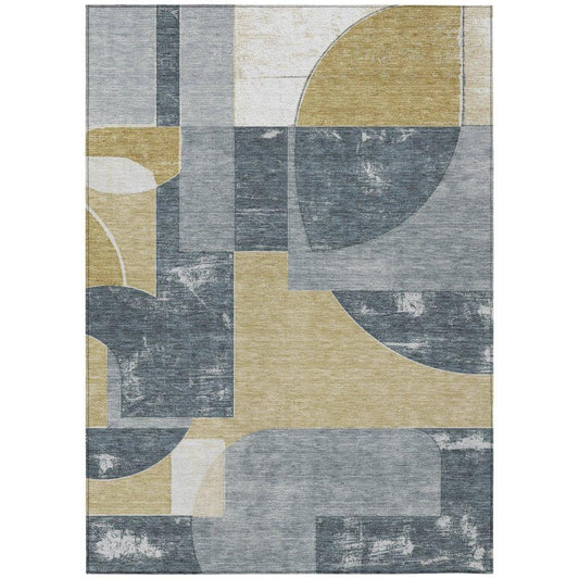 LOOMLAN Rugs Daeel Gray Washable Indoor-Outdoor Rug