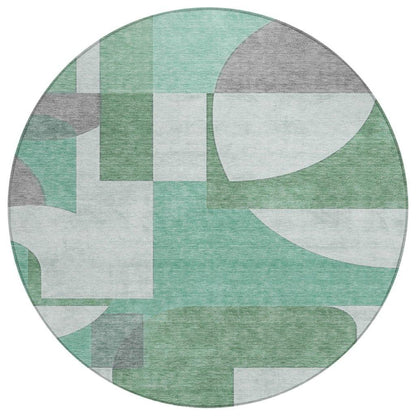 LOOMLAN Rugs Daeel Green Washable Indoor-Outdoor Rug