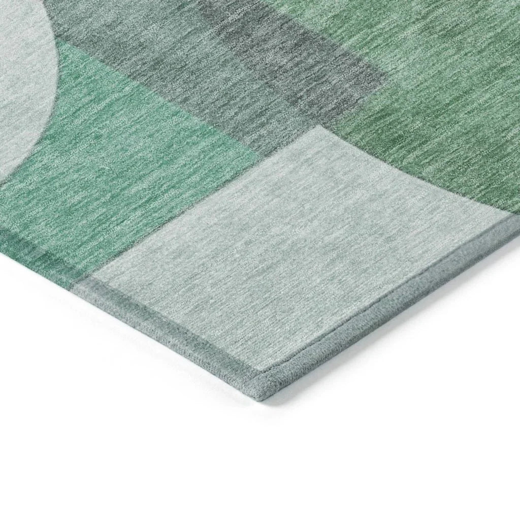 LOOMLAN Rugs Daeel Green Washable Indoor-Outdoor Rug