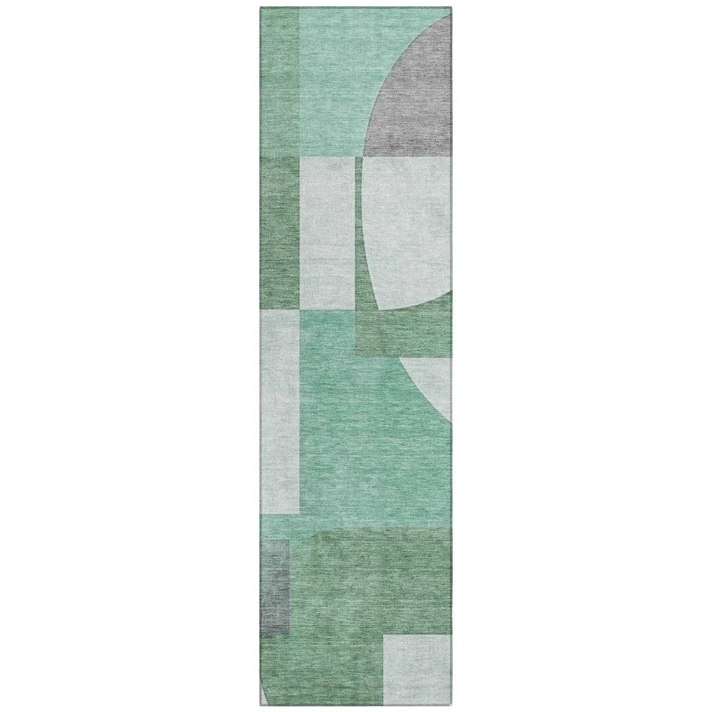 LOOMLAN Rugs Daeel Green Washable Indoor-Outdoor Rug