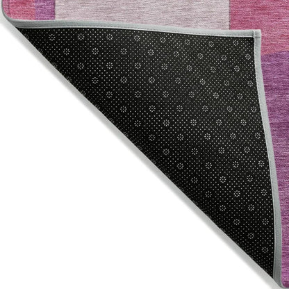 LOOMLAN Rugs Daeel Pink Washable Indoor-Outdoor Rug